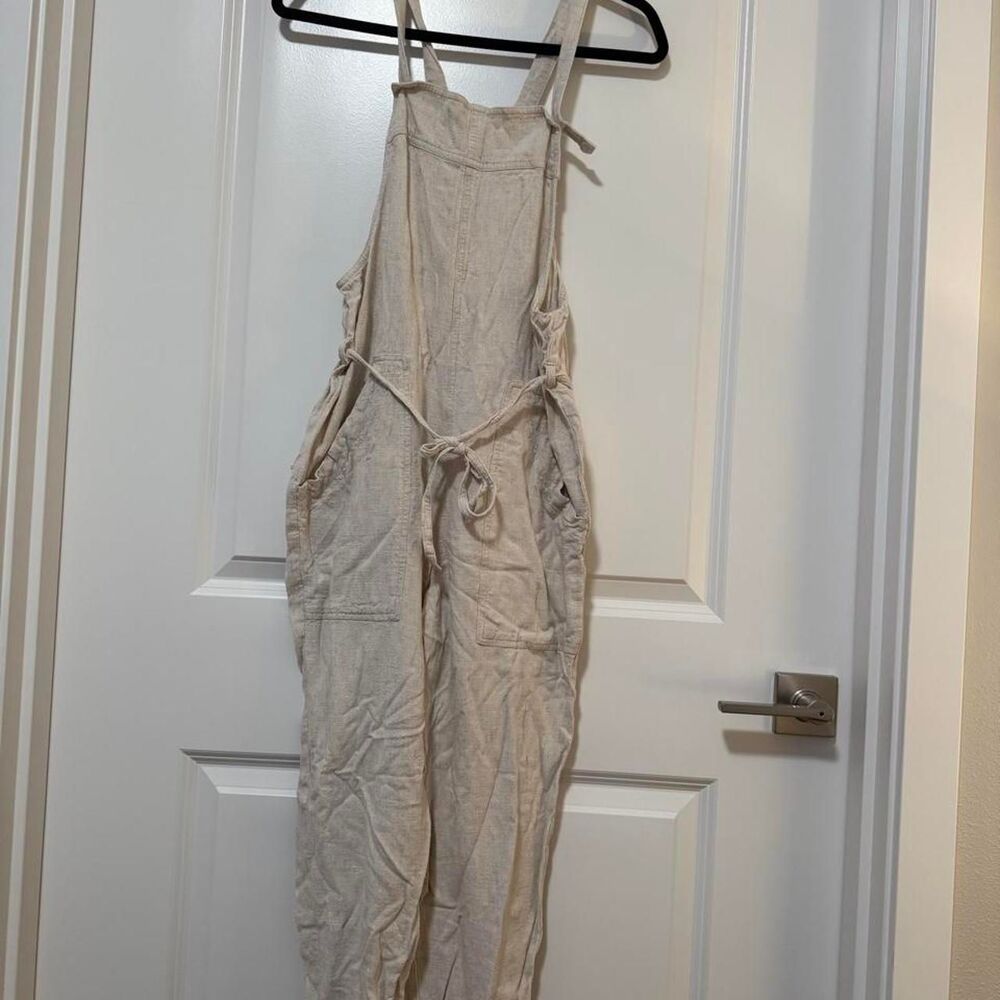 Women's Cream and Tan Dungarees-overalls